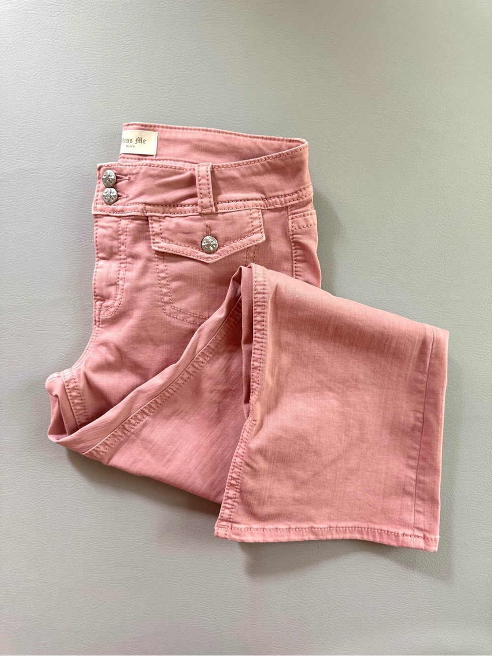Miss Me Heavenly Pink Cerise Bootcut Jeans Size 32 Women - Split Leg Opening